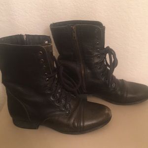Steve Madden Black Combat Boots